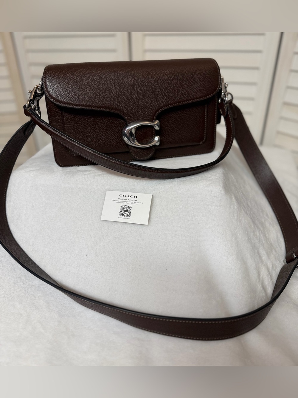 COACH TABBY Small Polished Pebble Leather Crossbody Bag 20 SILVER MAPLE NWOT